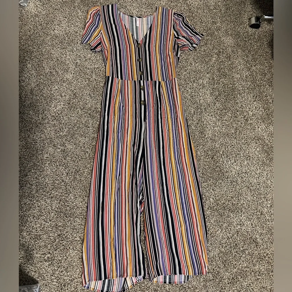 Multicolor Striped Jumpsuit - Picture 1 of 7